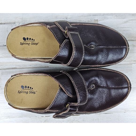 SPRING STEP Womens Shoes EU 39/US 7 Aphylla Mule Clogs Brown Leather Slip On - Picture 5 of 8